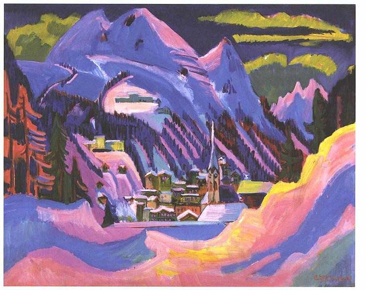Ernst Ludwig Kirchner Davos in snow oil painting image